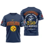 Pittsburgh Steelers x US Marines 250th Birthday Semper Fidelis 3D T-Shirt