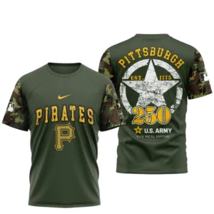 Pittsburgh Pirates x U.S. Army 250th Birthday 3D T-Shirt