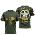 Seattle Mariners x U.S. Army 250th Birthday 3D T-Shirt