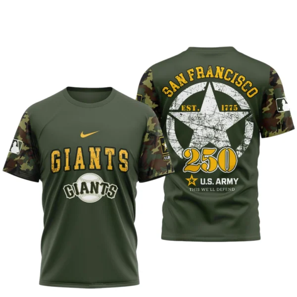 San Francisco Giants x U.S. Army 250th Birthday 3D T-Shirt