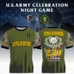 Atlanta Falcons x U.S. Army 250th Celebration Night Game 3D T-Shirt Limited 2026 Custom Your Name