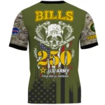 Buffalo Bills x U.S. Army 250th Celebration Night Game 3D T-Shirt Limited 2026 Custom Your Name