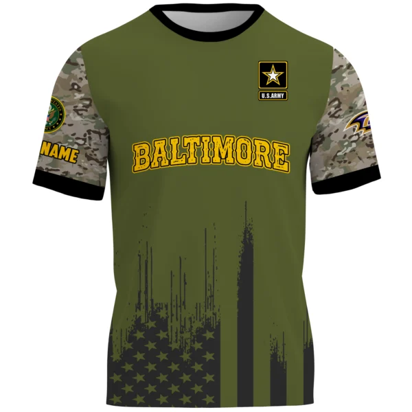 Baltimore Ravens x U.S. Army 250th Celebration Night Game 3D T-Shirt Limited 2026 Custom Your Name