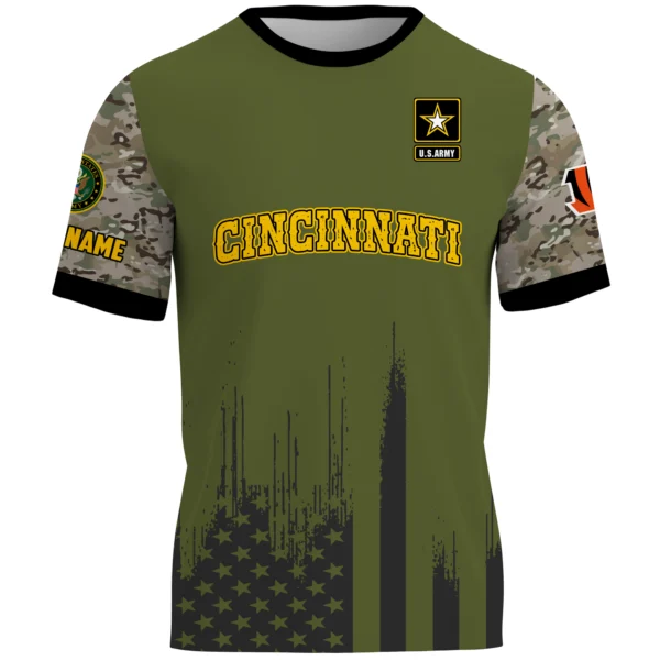Cincinnati Bengals x U.S. Army 250th Celebration Night Game 3D T-Shirt Limited 2026 Custom Your Name