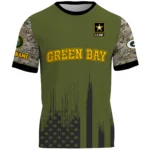 Green Bay Packers x U.S. Army 250th Celebration Night Game 3D T-Shirt Limited 2026 Custom Your Name