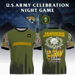 Jacksonville Jaguars x U.S. Army 250th Celebration Night Game 3D T-Shirt Limited 2026 Custom Your Name