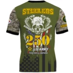 Pittsburgh Steelers x U.S. Army 250th Celebration Night Game 3D T-Shirt Limited 2026 Custom Your Name