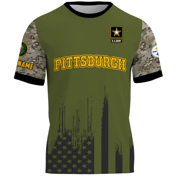 Pittsburgh Steelers x U.S. Army 250th Celebration Night Game 3D T-Shirt Limited 2026 Custom Your Name