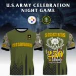Pittsburgh Steelers x U.S. Army 250th Celebration Night Game 3D T-Shirt Limited 2026 Custom Your Name