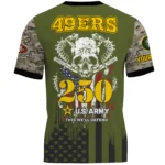 San Francisco 49ers x U.S. Army 250th Celebration Night Game 3D T-Shirt Limited 2026 Custom Your Name