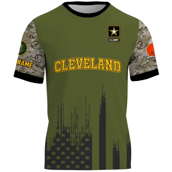 Cleveland Browns x U.S. Army 250th Celebration Night Game 3D T-Shirt Limited 2026 Custom Your Name