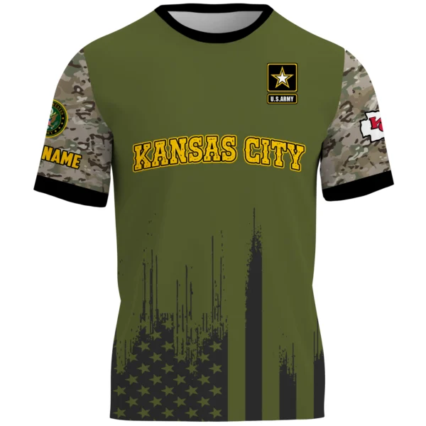 Kansas City Chiefs x U.S. Army 250th Celebration Night Game 3D T-Shirt Limited 2026 Custom Your Name