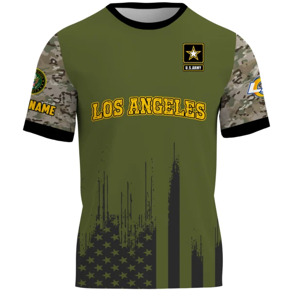 Los Angeles Rams x U.S. Army 250th Celebration Night Game 3D T-Shirt Limited 2026 Custom Your Name