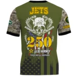 New York Jets x U.S. Army 250th Celebration Night Game 3D T-Shirt Limited 2026 Custom Your Name