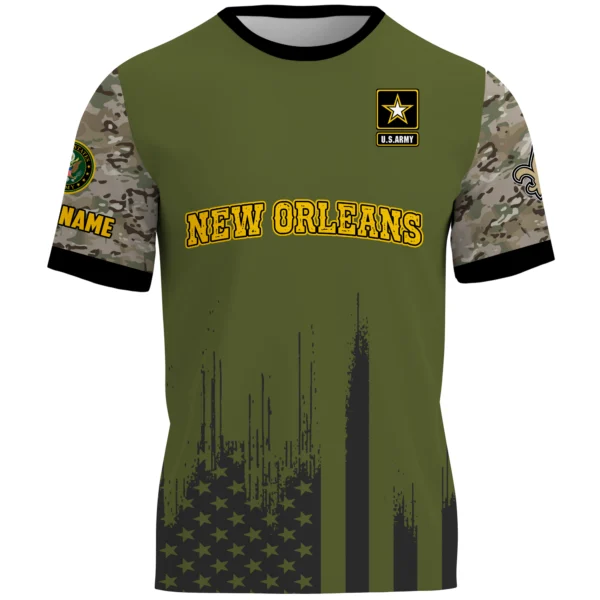 New Orleans Saints x U.S. Army 250th Celebration Night Game 3D T-Shirt Limited 2026 Custom Your Name