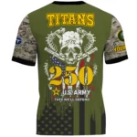 Tennessee Titans U.S. Army 250th Celebration Night Game 3D T-Shirt Limited 2026 Custom Your Name