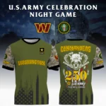 Washington Commanders U.S. Army 250th Celebration Night Game 3D T-Shirt Limited 2026 Custom Your Name