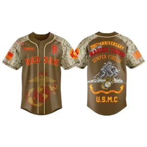 Boston Red Sox x US Marine Corps 250th Birthday 3D Baseball Jersey Limited 2026 Custom Your Name