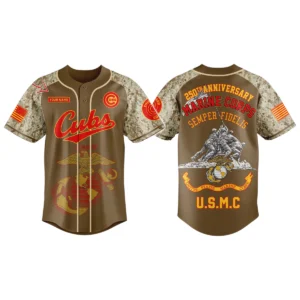 Chicago Cubs x US Marine Corps 250th Birthday 3D Baseball Jersey Limited 2026 Custom Your Name