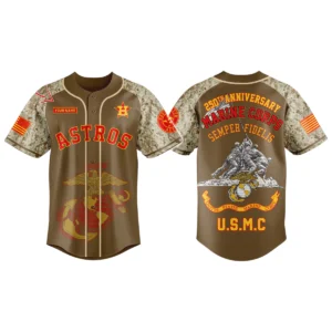 Houston Astros x US Marine Corps 250th Birthday 3D Baseball Jersey Limited 2026 Custom Your Name