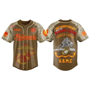 Washington Nationals x US Marine Corps 250th Birthday 3D Baseball Jersey Limited 2026 Custom Your Name