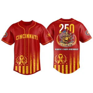 Cincinnati Reds x US Marine Corps 250th Birthday Tribute 3D Baseball Jersey Limited 2026