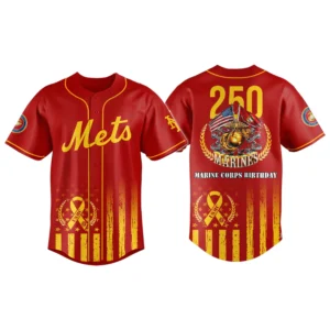 New York Mets x US Marine Corps 250th Birthday Tribute 3D Baseball Jersey Limited 2026