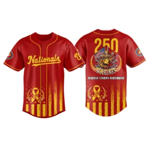 Washington Nationals x US Marine Corps 250th Birthday Tribute 3D Baseball Jersey Limited 2026