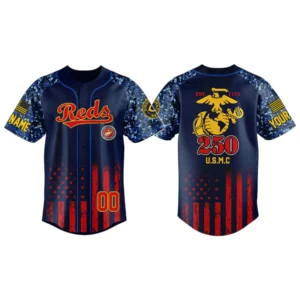 Cincinnati Reds x USMC 250th Anniversay 3D Baseball Jersey Limited 2026 Custom Name & Number