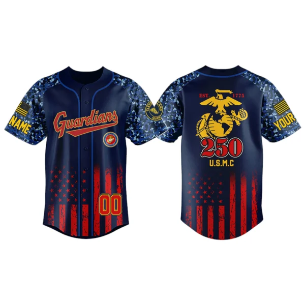 Cleveland Guardians x USMC 250th Anniversay 3D Baseball Jersey Limited 2026 Custom Name & Number