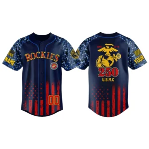 Colorado Rockies x USMC 250th Anniversay 3D Baseball Jersey Limited 2026 Custom Name & Number