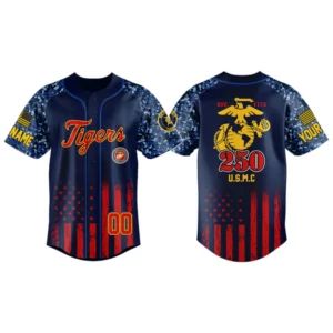Detroit Tigers x USMC 250th Anniversay 3D Baseball Jersey Limited 2026 Custom Name & Number