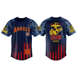 Los Angeles Angels x USMC 250th Anniversay 3D Baseball Jersey Limited 2026 Custom Name & Number