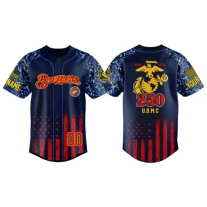 Milwaukee Brewers x USMC 250th Anniversay 3D Baseball Jersey Limited 2026 Custom Name & Number