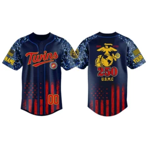Minnesota Twins x USMC 250th Anniversay 3D Baseball Jersey Limited 2026 Custom Name & Number