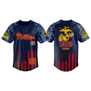 Philadelphia Phillies x USMC 250th Anniversay 3D Baseball Jersey Limited 2026 Custom Name & Number