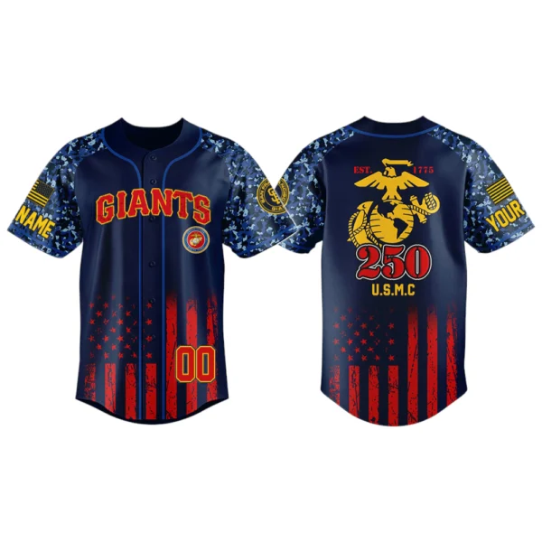 San Francisco Giants x USMC 250th Anniversay 3D Baseball Jersey Limited 2026 Custom Name & Number