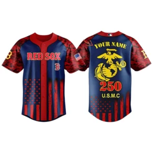 Boston Red Sox x USMC 250th Birthday 3D Baseball Jersey Limited 2026 Custom Your Name