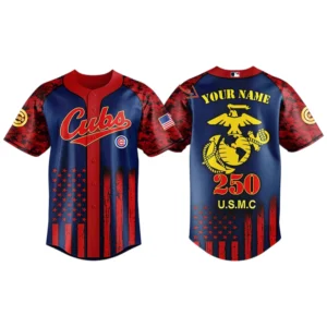 Chicago Cubs x USMC 250th Birthday 3D Baseball Jersey Limited 2026 Custom Your Name