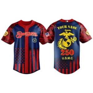 Milwaukee Brewers x USMC 250th Birthday 3D Baseball Jersey Limited 2026 Custom Your Name