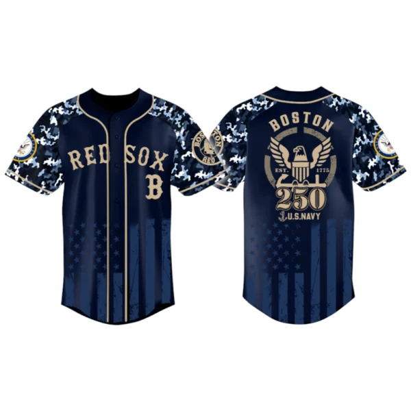 Boston Red Sox x US Navy 250th Birthday 3D Baseball Jersey Limited 2026