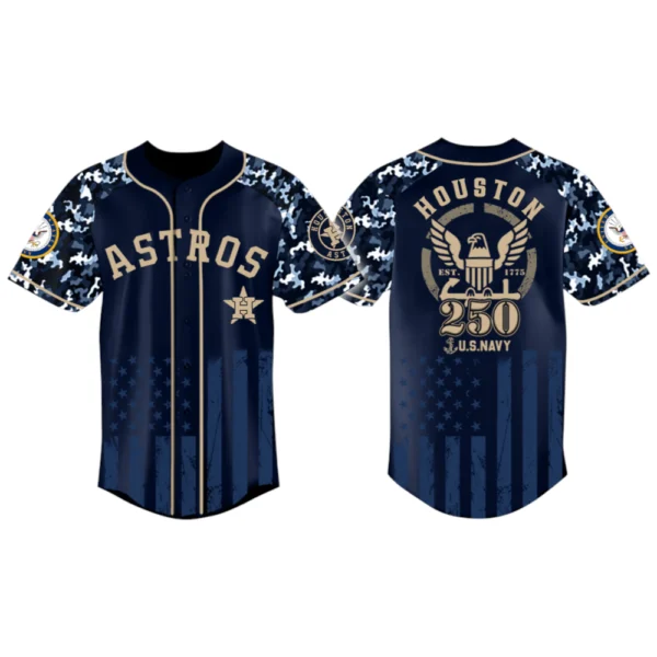 Houston Astros x US Navy 250th Birthday 3D Baseball Jersey Limited 2026