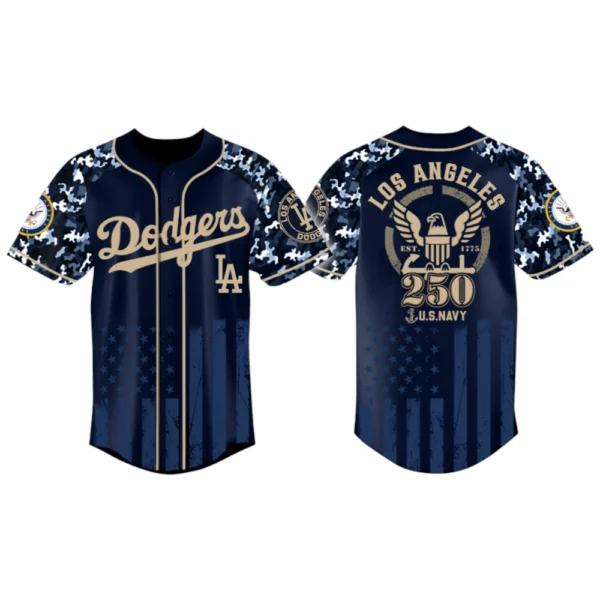Los Angeles Dodgers x US Navy 250th Birthday 3D Baseball Jersey Limited 2026