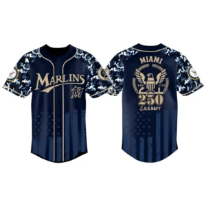 Miami Marlins x US Navy 250th Birthday 3D Baseball Jersey Limited 2026