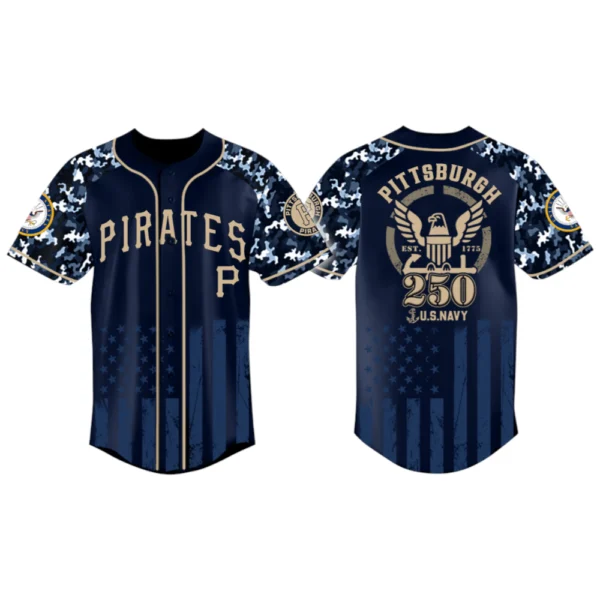 Pittsburgh Pirates x US Navy 250th Birthday 3D Baseball Jersey Limited 2026