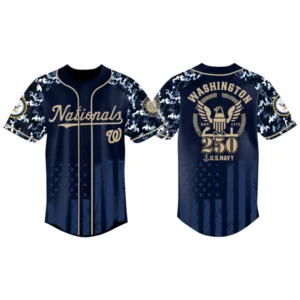 Washington Nationals x US Navy 250th Birthday 3D Baseball Jersey Limited 2026