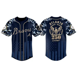 Atlanta Braves x US Navy 250th Birthday 3D Baseball Jersey Limited 2026