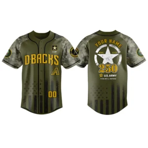 Arizona Diamondbacks x US Army 250th Birthday 3D Baseball Jersey Limited 2026 Custom Name & Number
