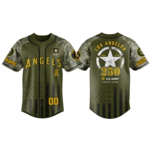 Los Angeles Angels x US Army 250th Birthday 3D Baseball Jersey Limited 2026 Custom Name & Number