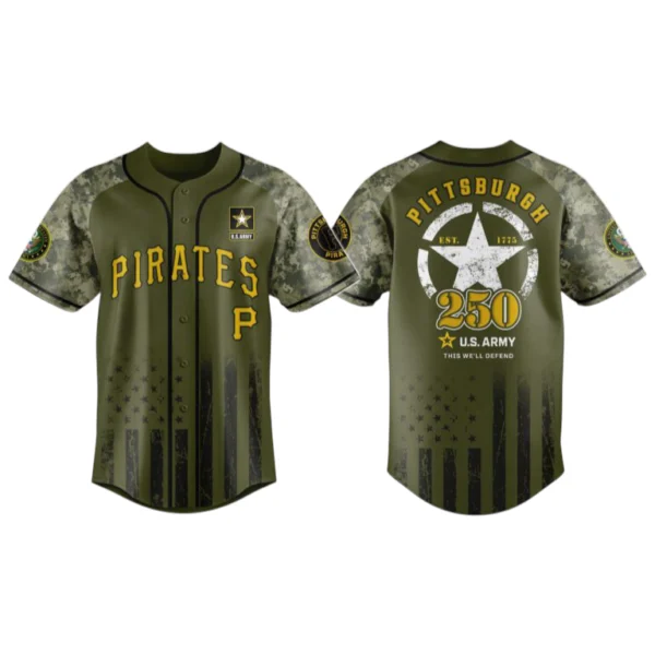 Pittsburgh Pirates x US Army 250th Birthday 3D Baseball Jersey Limited 2026